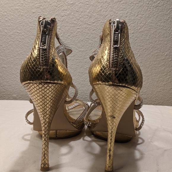 MICHAEL size 8 rhinestone/gold stiletto heels. - Picture 5 of 12